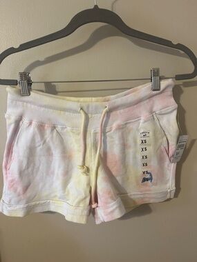 Tie-Dye Athletic Lounge Shorts - Pastel Pink & Yellow